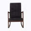 Chaise berçante en cuir synthétique brun foncé avec finition espresso pour plus de confort et de style