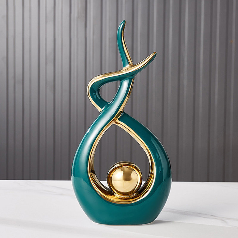 Abstract Figurines & Sculptures, 12.2" H x 6.29" W x 2.36" D, Green