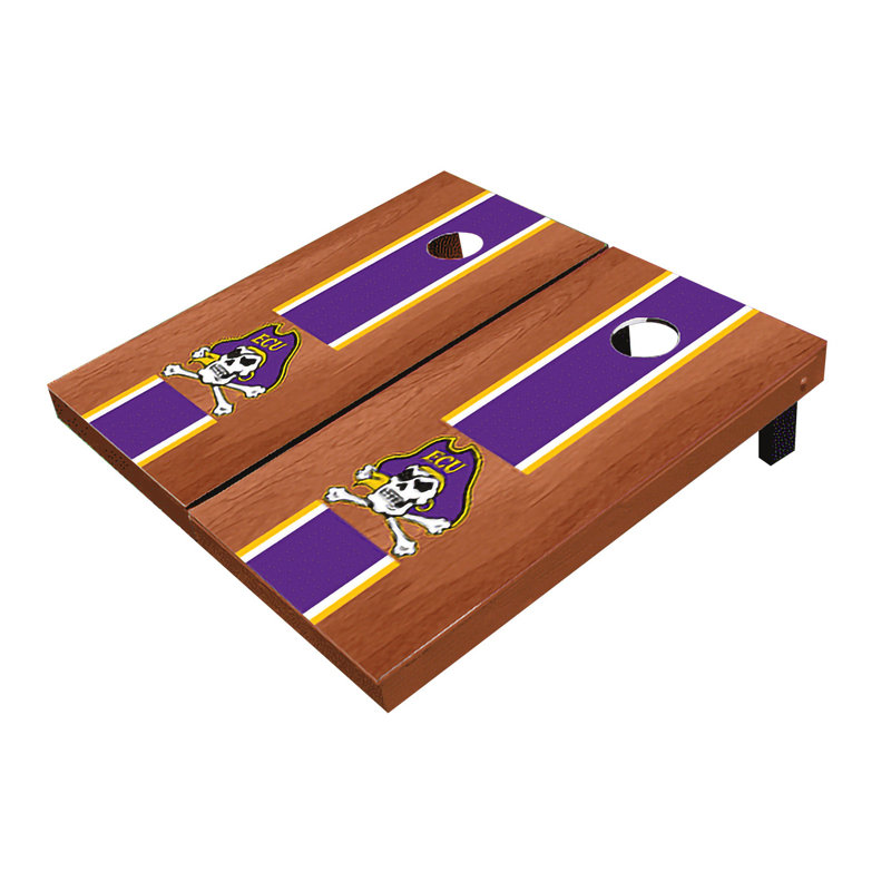 Planches de cornhole à rayures 2 'x 3' NCAA, Bois de rose mauve assorti, ECU Pirates