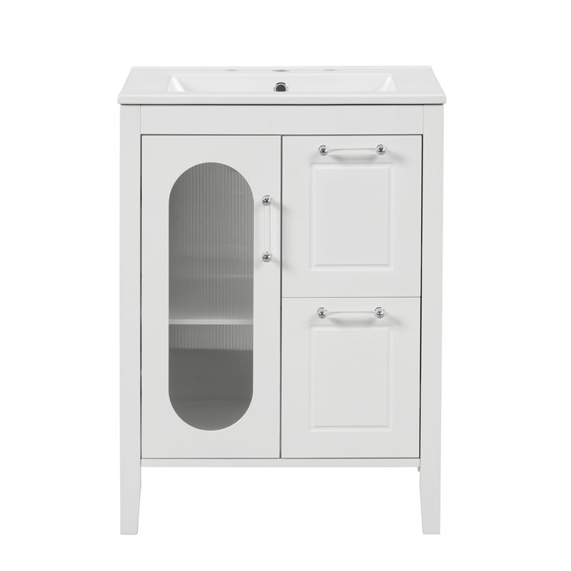 Meuble-lavabo 24 po avec lavabo, Blanc
