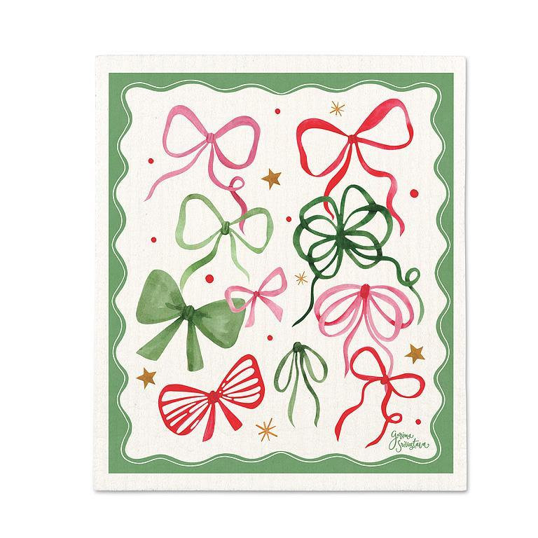 Christmas Bows Dishcloth
