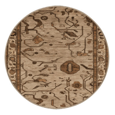 Machine Washable Persian Brown Area Rug