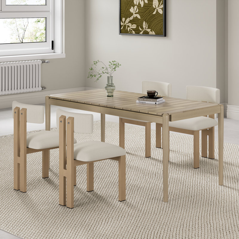 Uecker 5-Piece Dining Set, Natural Oak, Beige