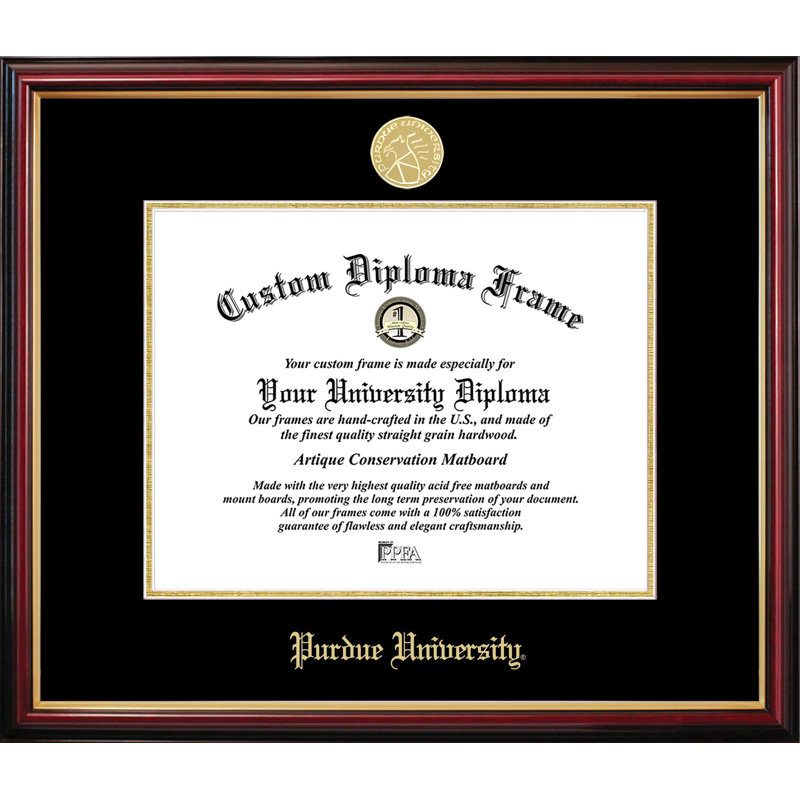 Cadre de diplôme Purdue University, NCAA Purdue, L 10 po x H 8 po