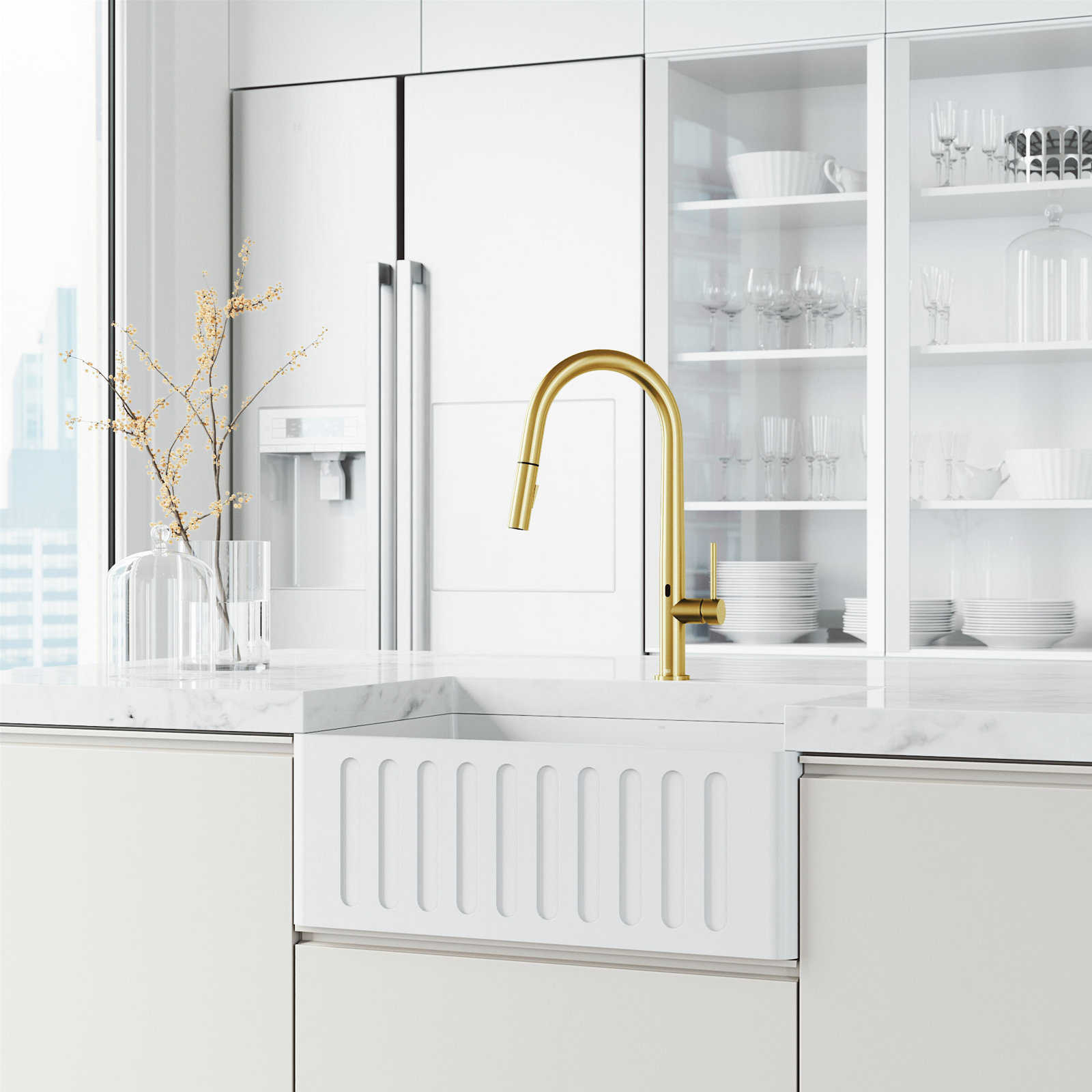 Greenwich Touchless Pull-Down Kitchen Faucet, Matte Brushed Gold