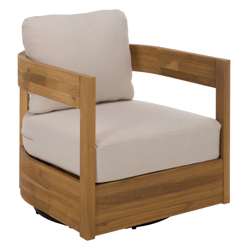 Chaise pivotante Burt, Ivory, Oak