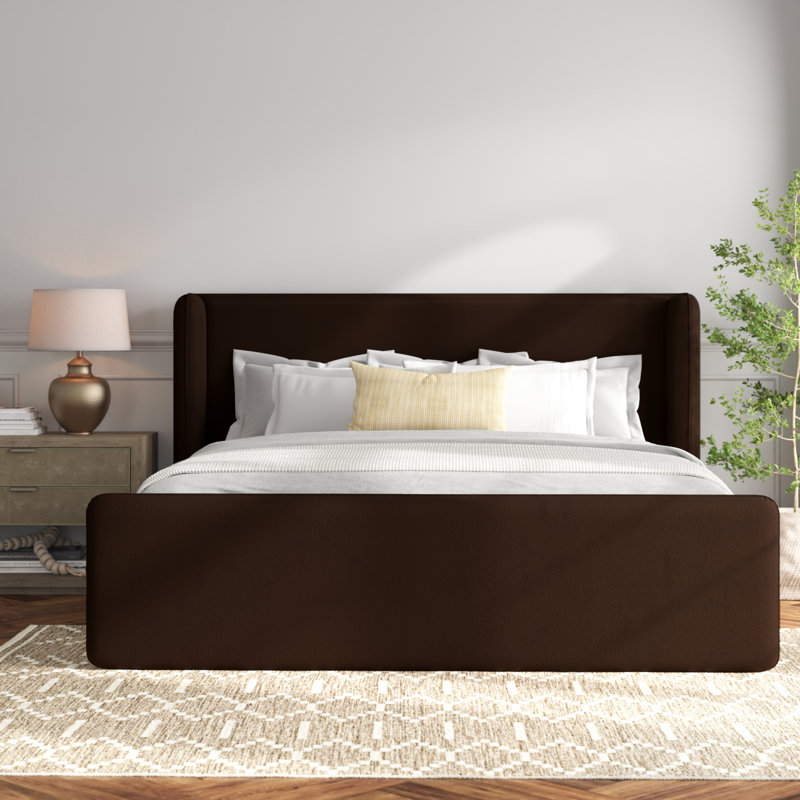 Joss & Main Aelin Upholstered Platform Bed - Brown