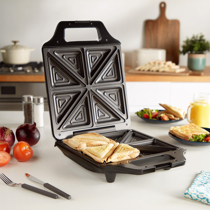 VonShef 15cm Non Stick Electric Grill Sandwich Maker with Lid