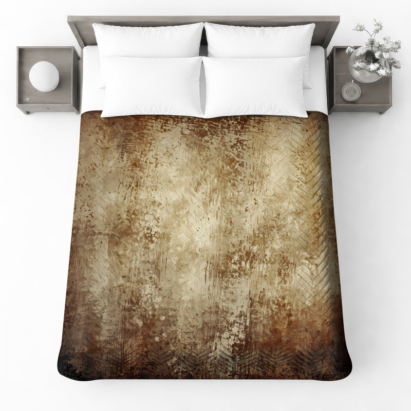 Couvre-lit matelassé à texture grunge délavé toutes tailles, Lit simple