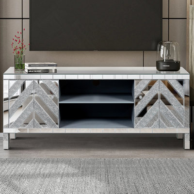 Meuble télé 47 pouces avec portes en verre Diamond