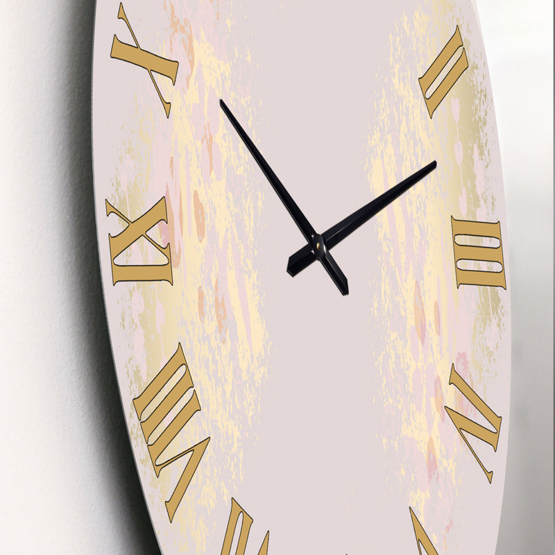 Fleurs rustiques sur fond violet - horloge murale moderne, Petit