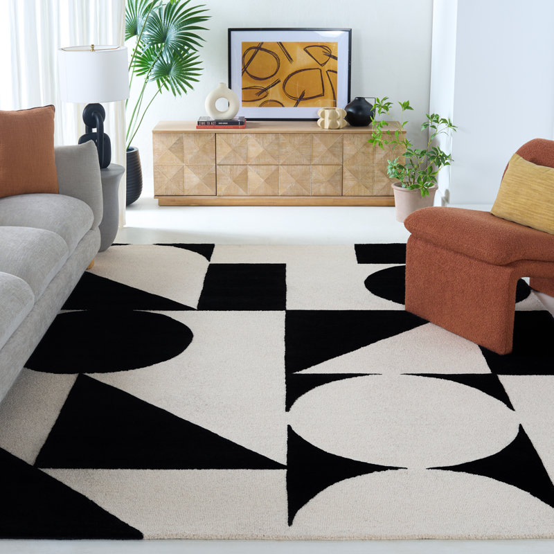 Rodeo Drive 857 Area Rug In Ivory / Black, Rectangle 4' x 6'