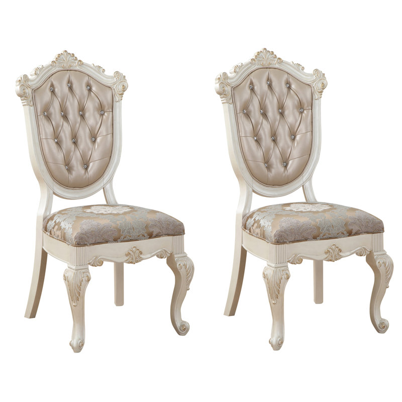 Élégant fauteuil blanc perle et or rose de 2 personnes - Salle à manger Grace 2