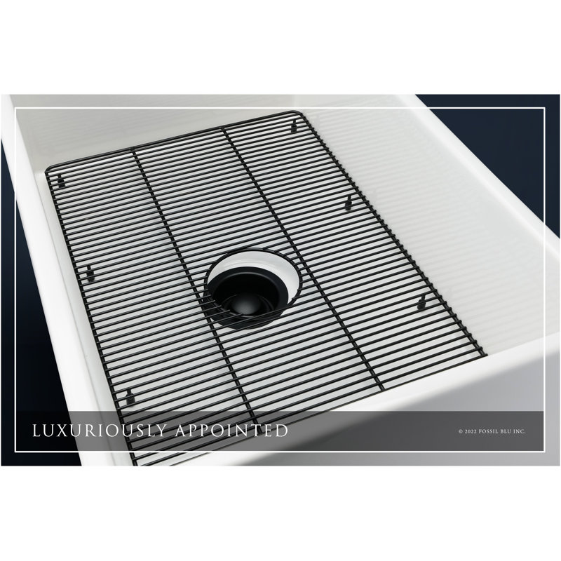 Luxury 33" L x 20" W Dual Mount Kitchen Sink with Basket Strainer, Matte Black Accessories