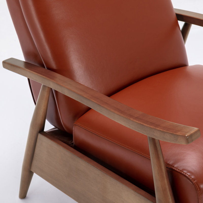 Fauteuil inclinable en cuir Imona, Cuir véritable galet caramel