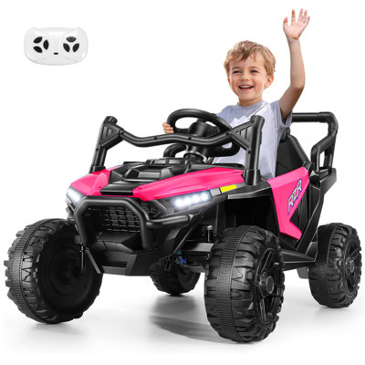 Alex 24 Volt Ride On Toys 24V UTV Power Wheels With Remote Control For Parent, 2WD/200Wx2 Electric Car For Big Kids Gift, 3 Speeds, Soft Start Shock, Bluetooth, Led Lights, Safety Belt