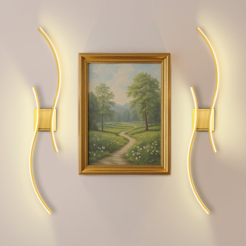 Acton 39.3’‘ Rechareable LED Wall Light Sconce, Linear Bath Bar, Gold