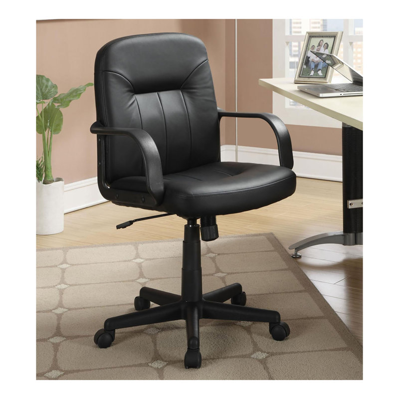 Chaise de bureau noire à roulettes