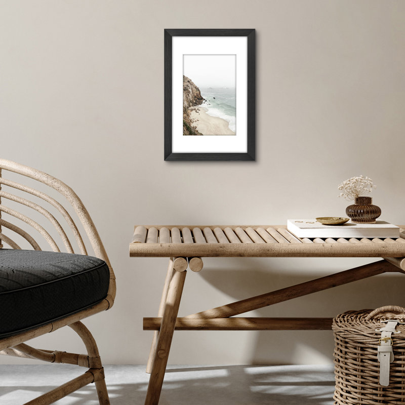 Cadre photo Americanflat - Cadre avec passe-partout - Moulure large - Verre résistant aux chocs, Noir, 11 po x 17 po
