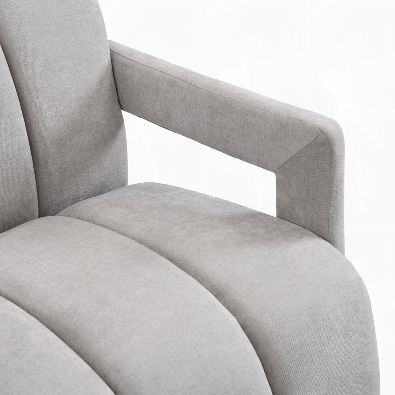 Fauteuil de loisir moderne 26,3 po, Polyester gris