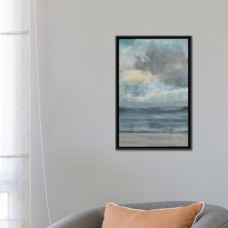 « beach rise i », impression sur toile, H 26 po x l 18 po x P 1,5 po, Toile avec cadre noir, Pas de tapis