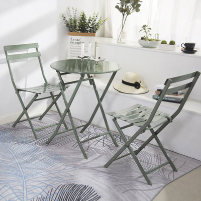 Ensemble bistro 3 pièces de table ronde pliable et chaises