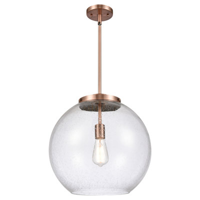Ballston - Ellington - Luminaire suspendu 1 tige - Ampoule DEL - Finition laiton brossé - Abat-jour blanc mat