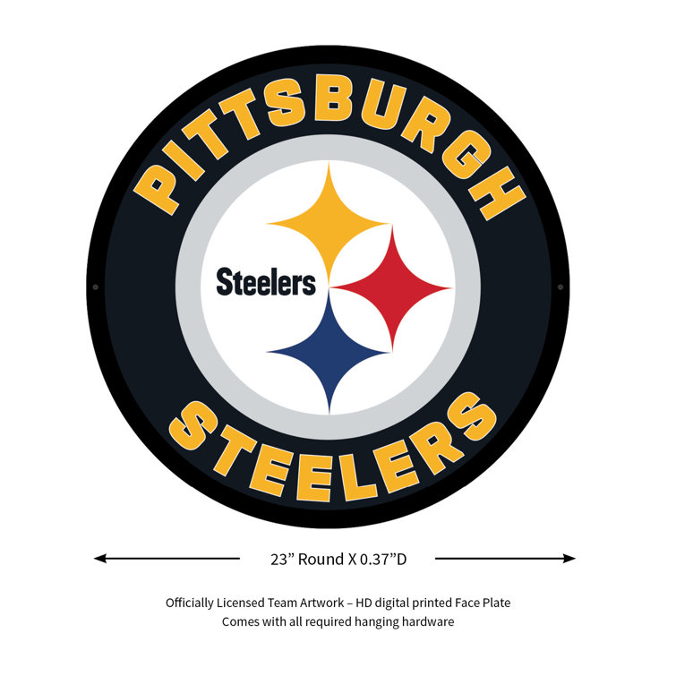 Pittsburgh Steelers Round Distressed Sign