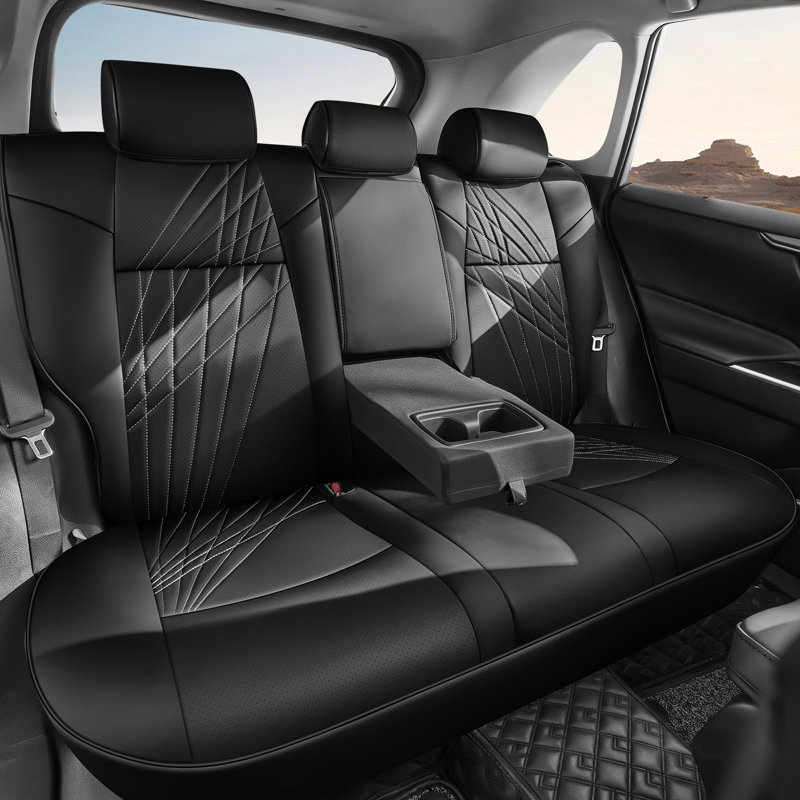 Red Rain Car Seat Cover Waterproof Leather Seat Covers Custom Fit for Toyota RAV4 2019-2025,Airbag Compatible,Car Seat Cover Full Set