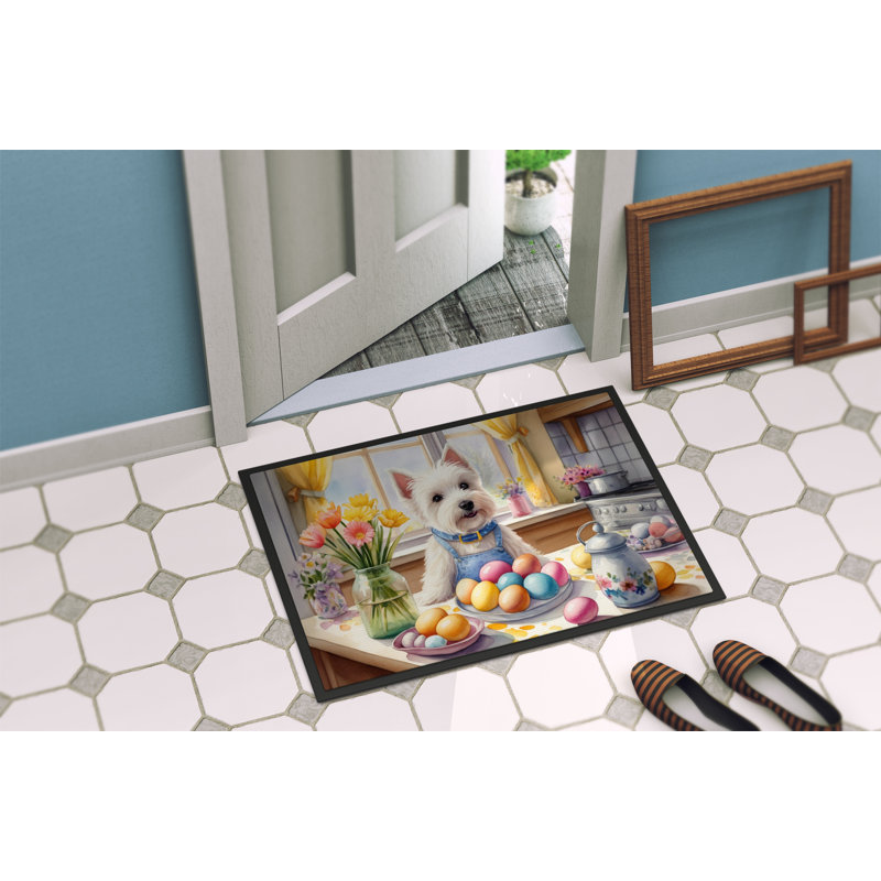 Decorating Easter Westie Doormat, 24" W x 36" L