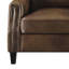 Causeuse à accoudoirs carrés en cuir véritable 59,35 po Feldspar