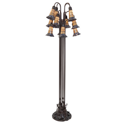 Lampe sur pied en vitrail de 63 po avec lys 12 lumières