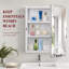 Armoire à pharmacie de salle de bain polyvalente à porte simple avec miroir, surface ou encastré Ebern Designs, armoire de meuble-lavabo avec 2 tablettes réglables en plastique