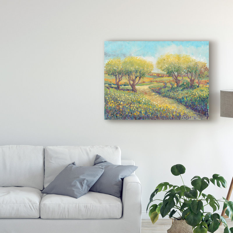 « jardin path ii », peinture sur toile tendue, H 18 po x l 24 po x P 2 po