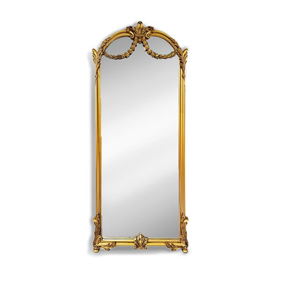 European-Style Vintage Carved Polyurethane Frame Wall-Mounted Full-Length Mirror