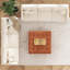 Pouf de rangement capitonné avec plateau en bois-1259576778