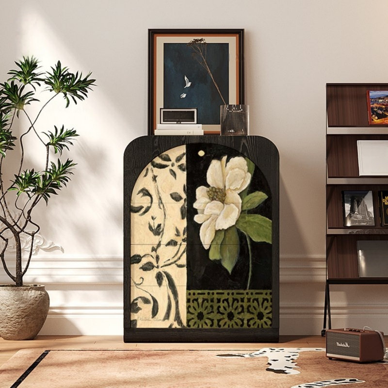 Armoire de rangement rétro à une porte et trois tiroirs Vintage