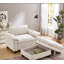 51" Oversize Chaise Lounge Chair with Ottoman and Storage  Upholstered Soft Chenille Beige
