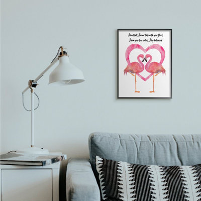 «Stand Tall Expression Pink Flamingo Bird Heart» par Lisa Lane - impression d'art graphique