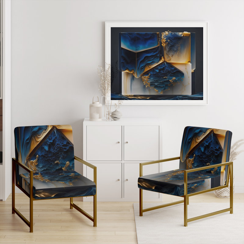 Crillon - Fauteuil d'appoint rembourré en marbre, Doré