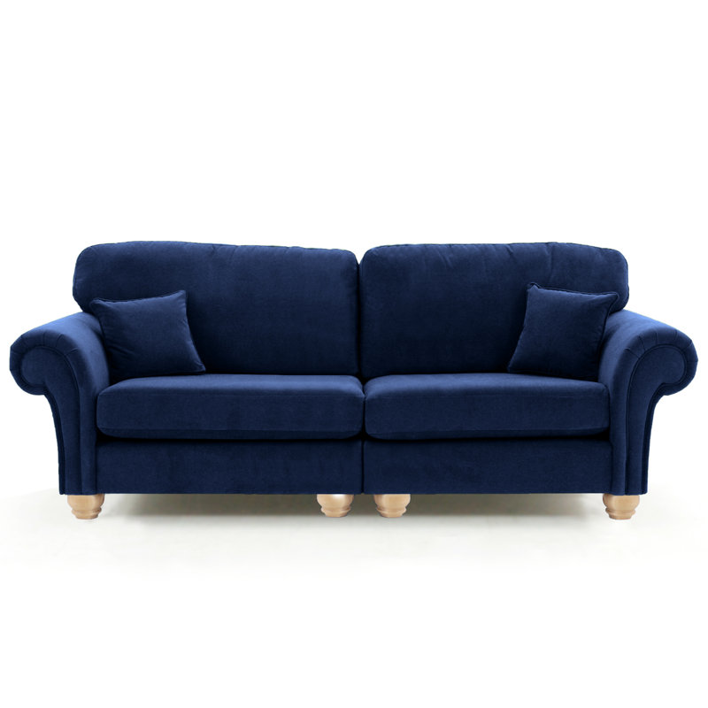 Foreston 4 Seater Velvet Sofa, Navy