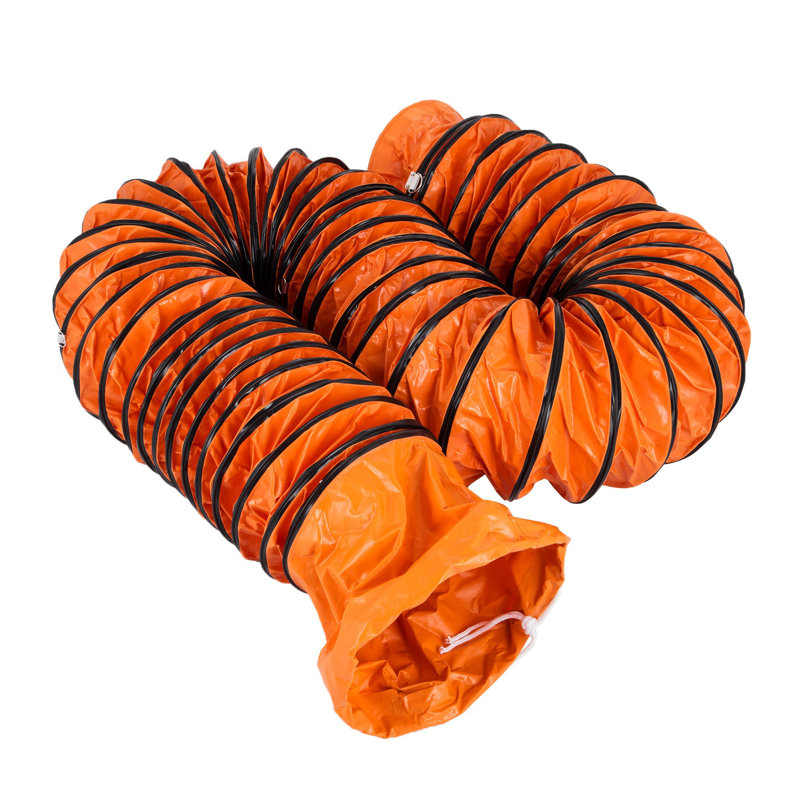 Tuyau flexible de 25 pi pour ventilateur de ventilateur de 12 po - conduit d'air en vinyle anti-déflagrant en PVC avec cordes et anneaux en D réglables
