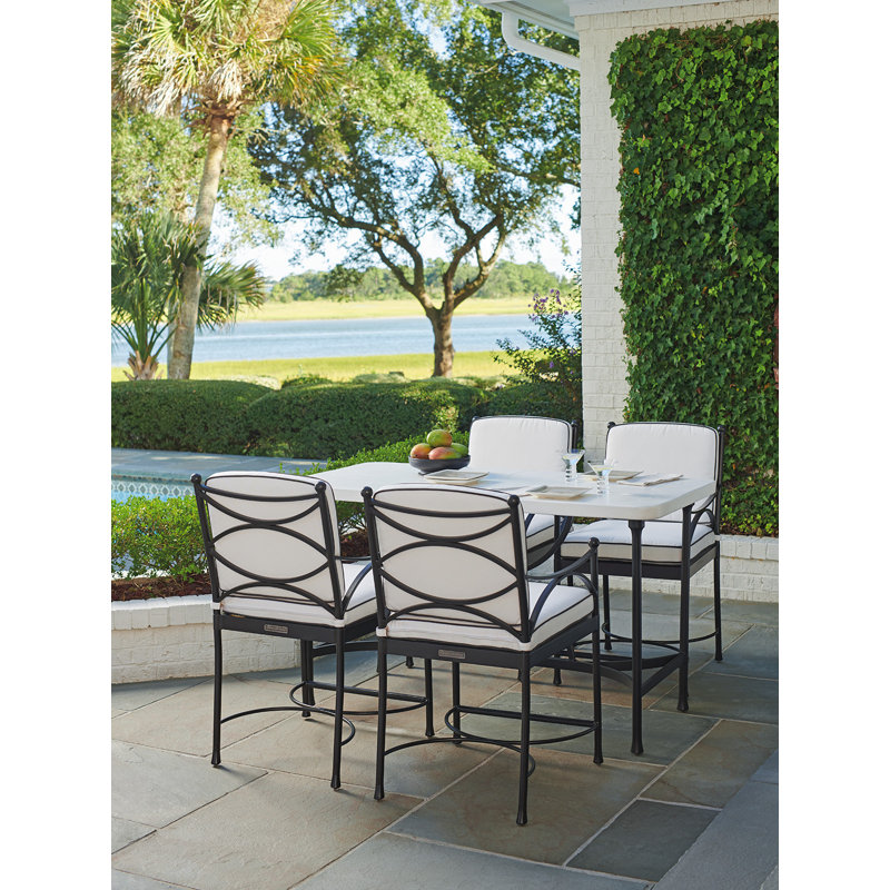 Pavlova Counter Stool, White Sunbrella®