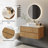36" Modern Wood Bathroom Cabinet With White Ceramic Basin