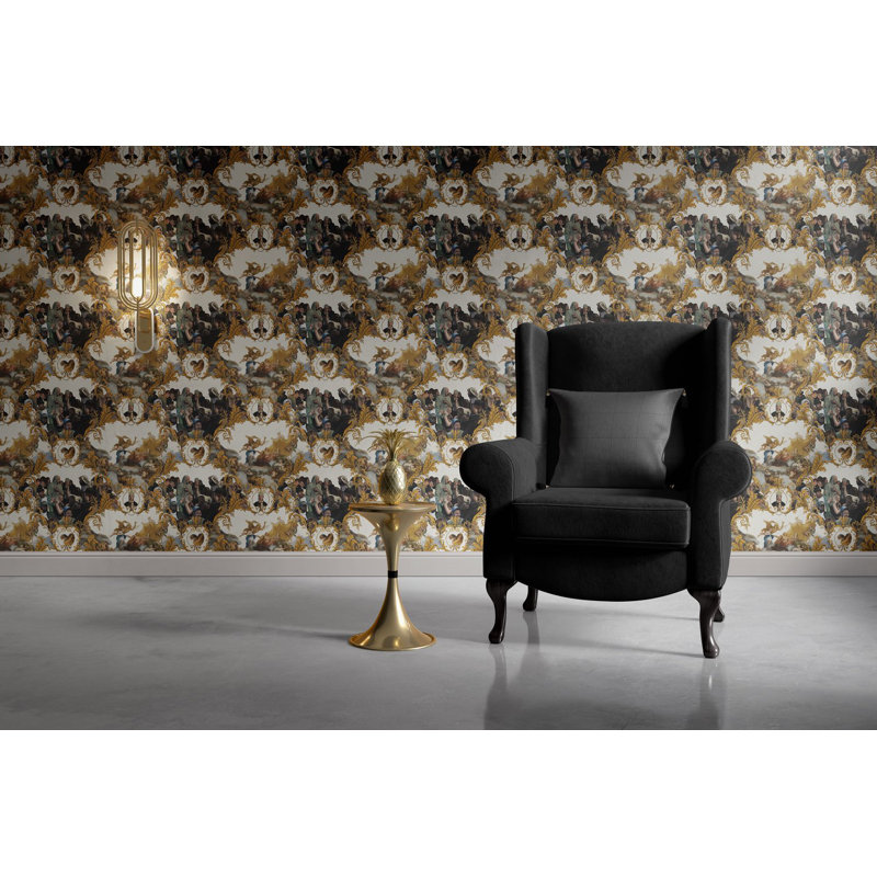 God Save the Biebs Wallpaper, White/Gold/Yellow