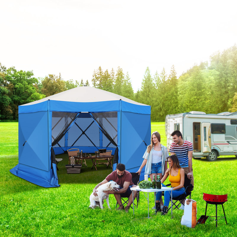 15x15 Screen Room with Mosquito Netting, Hub Tent Instant Screened Canopy, Blue