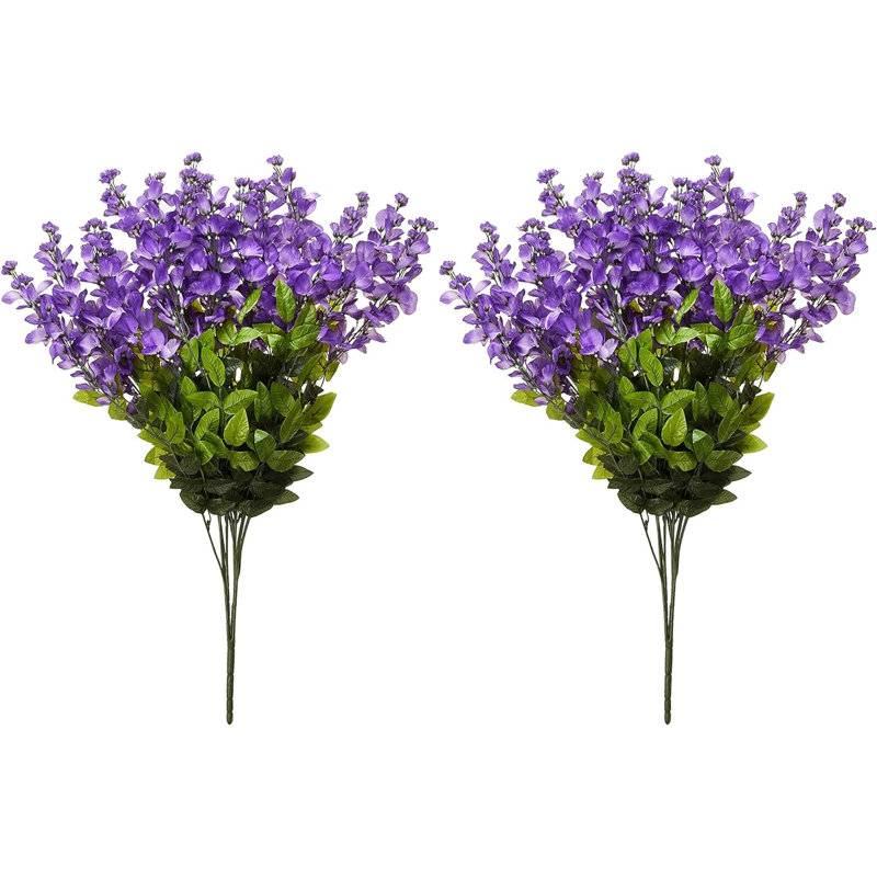 2 pièces de 15 fleurs artificielles à pied de glycine, Mauve