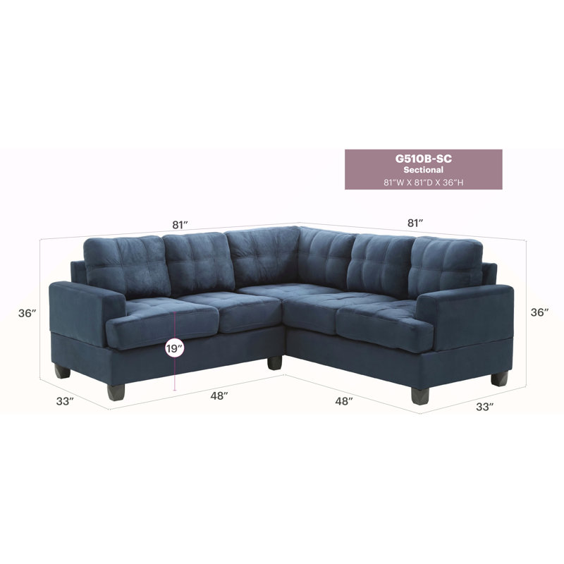Canapé modulaire Sandridge, bleu marine