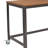 Coventry Computer Table and Desk in Brown Oak Wood Grain Finish with Metal Wheels