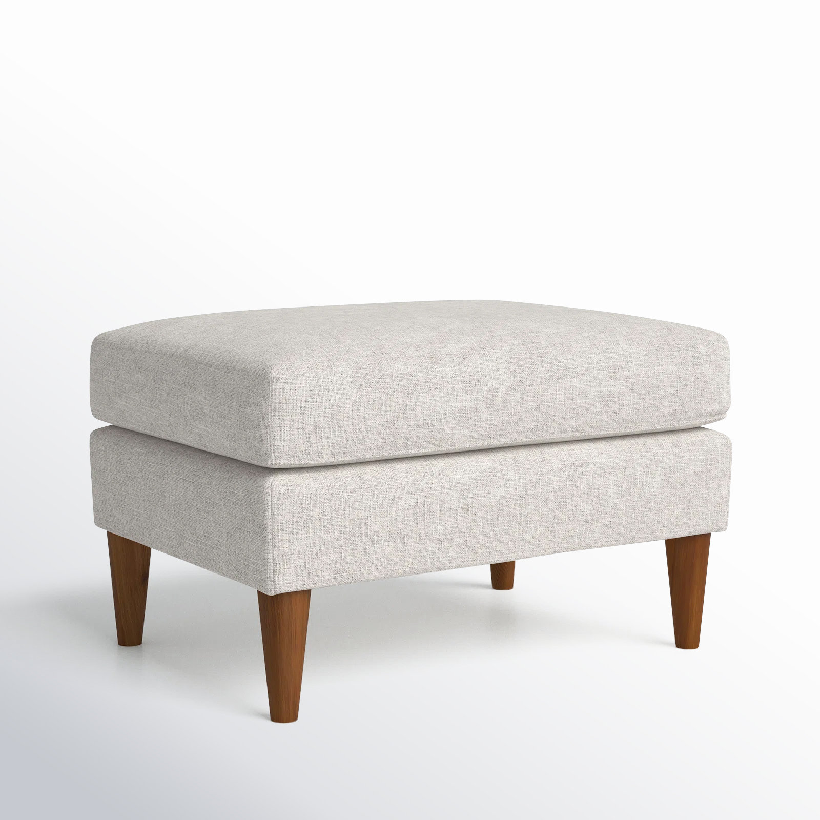 Clifford 32" Linen Upholstered Ottoman, Turbo Ash Basketweave